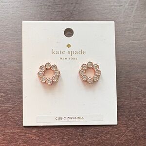 Kate Spade Rose Gold Cubic Zirconia Stud Earrings